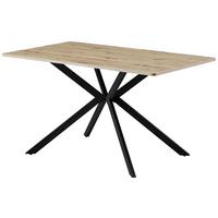 Jedilna Miza Nils - črna/barve hrasta, Trend, kovina/leseni material (140/80/76cm)