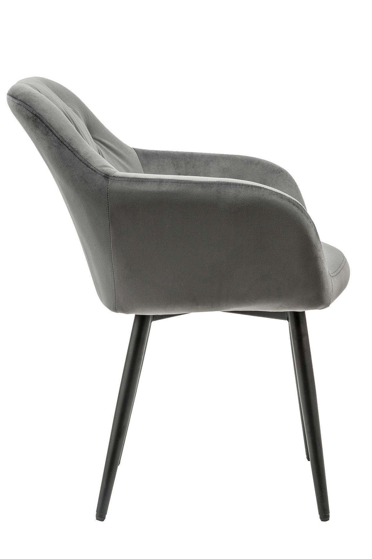 Naslanjač Samt, Siva - siva/črna, Moderno, kovina/tekstil (61/85/45cm) - Livetastic