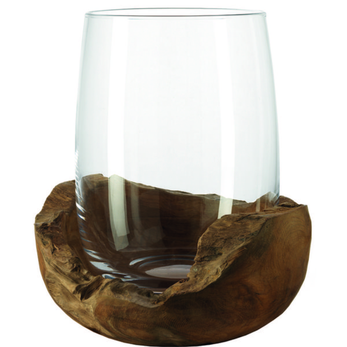 LATARENKA 084423 - przejrzysty/brązowy, Basics, drewno/szkło (23/27cm) - Leonardo