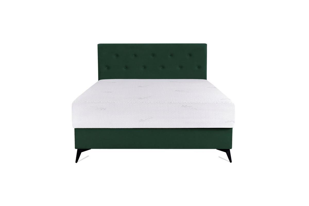 Kárpitozott Ágy 160x200 Gava - sötétzöld, Konventionell, faalapú anyag/textil (160/200cm)
