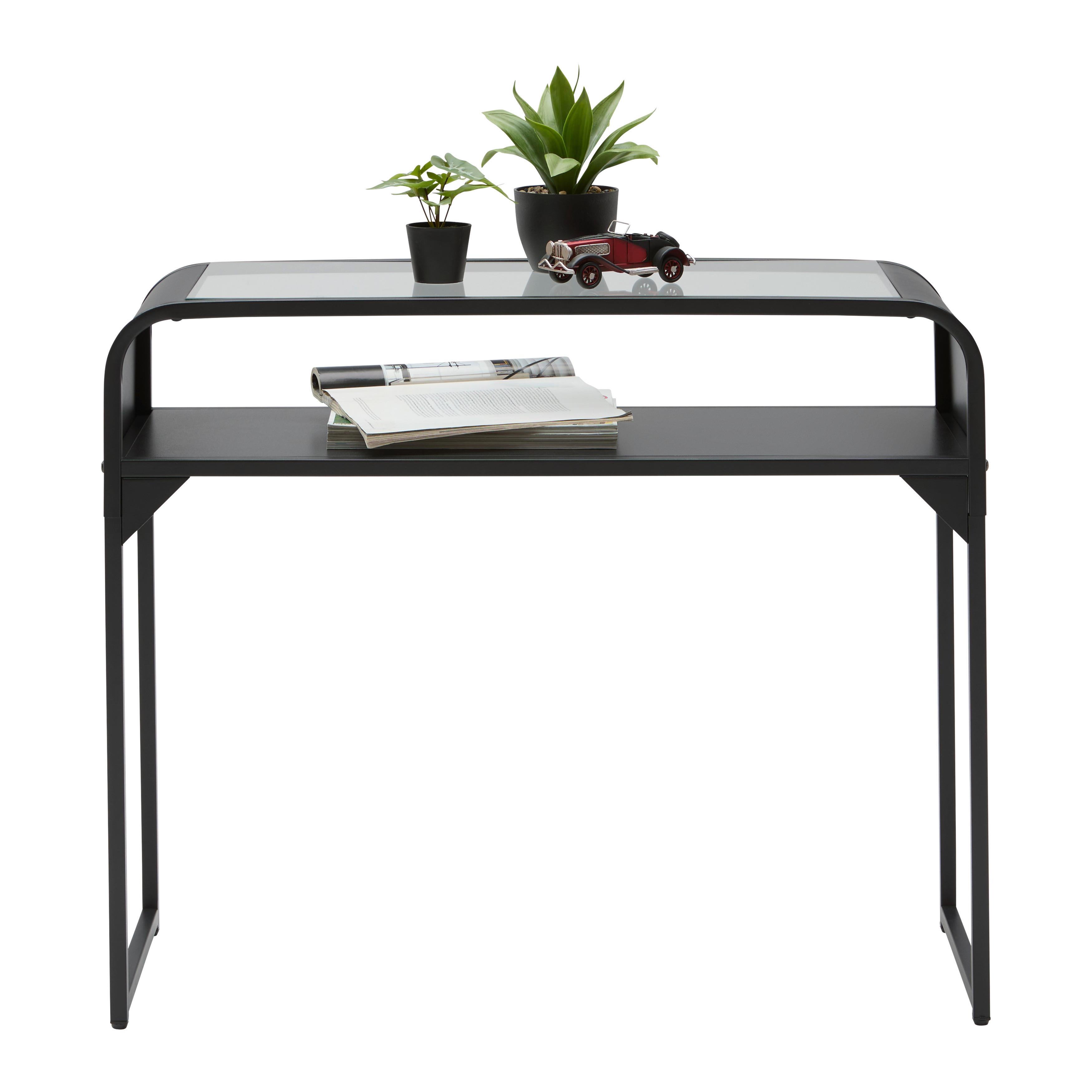 KONSOL FLORENZ -EXKLUSIV- - svart, Modern, metall/trämaterial (90/75/35cm) - Mömax