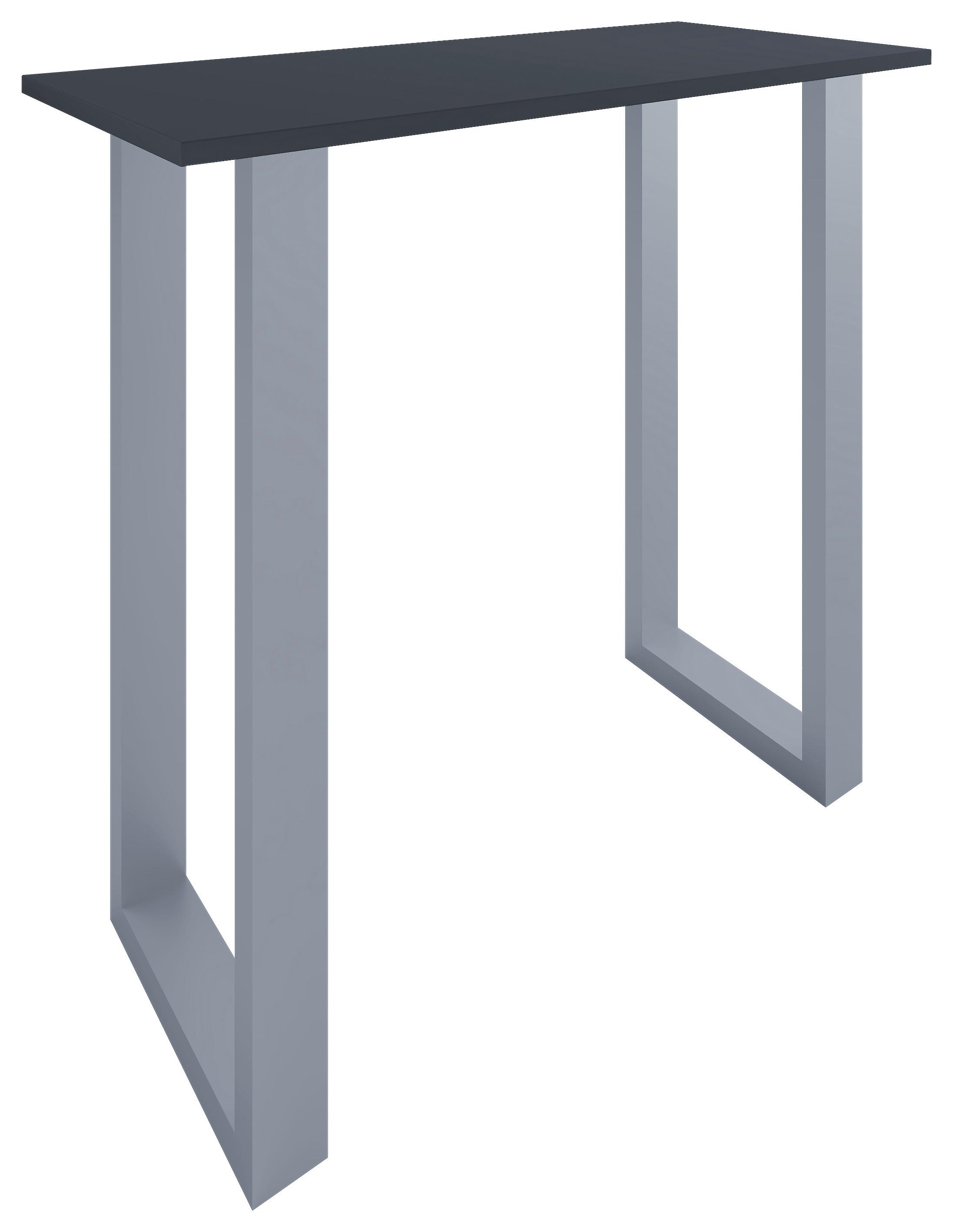 Bartisch Xona Anthrazit Silber ca.110x102x50cm - Anthrazit/Silberfarben, KONVENTIONELL, Holzwerkstoff/Metall (110/50/102cm)