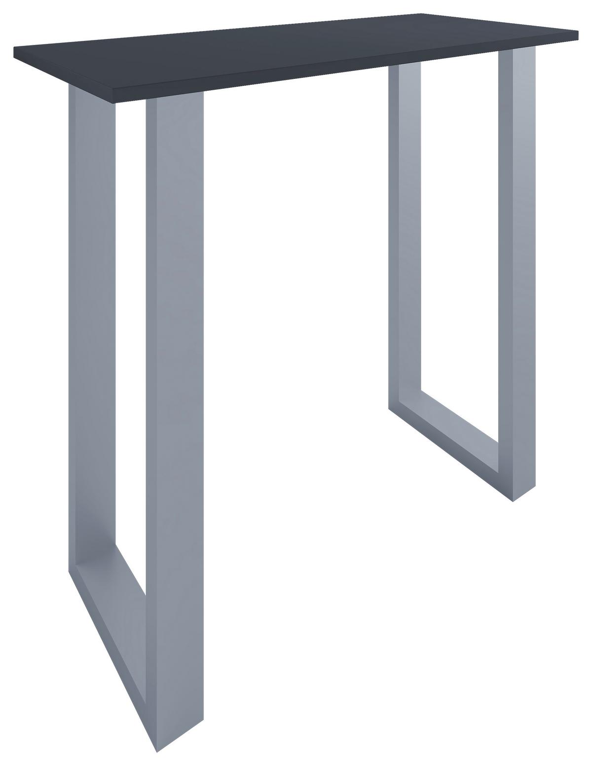 Bartisch Xona Anthrazit Silber ca.110x102x50cm - Anthrazit/Silberfarben, KONVENTIONELL, Holzwerkstoff/Metall (110/50/102cm)