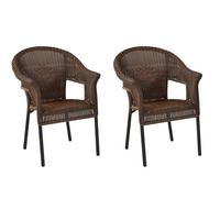 Set Vrtnih Sedežev Ravenna, Temno Rjava, 2 Kos - temno rjava/barve grafita, Konvencionalno, kovina/umetna masa (61/87/67cm) - Gardenson