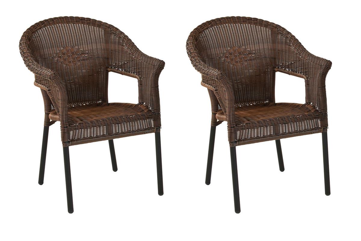 Set Vrtnih Sedežev Ravenna, Temno Rjava, 2 Kos - temno rjava/barve grafita, Konvencionalno, kovina/umetna masa (61/87/67cm) - Gardenson