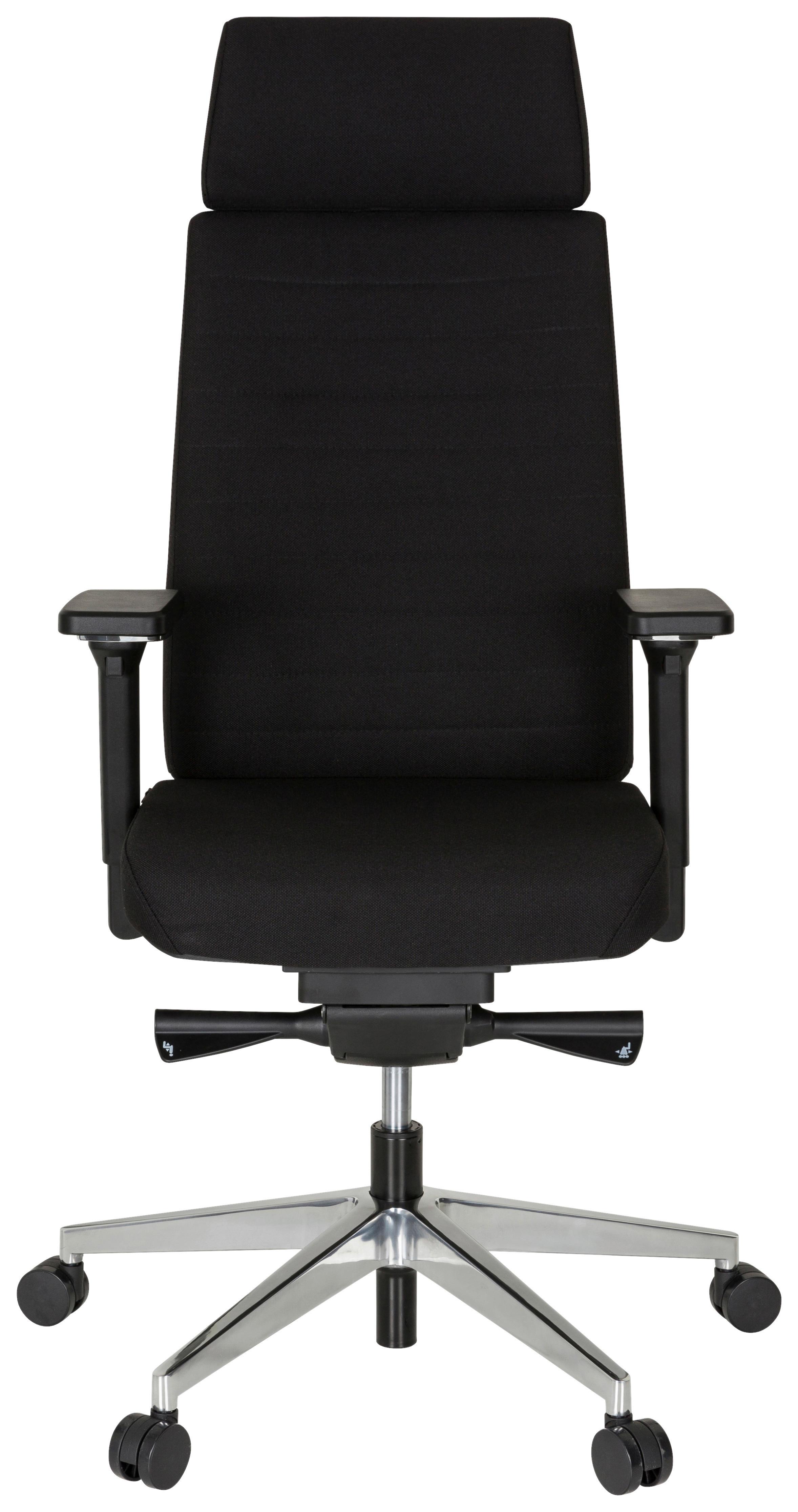 Drehstuhl Move-Tec Pro 3D Schwarz - Schwarz/Alufarben, MODERN, Kunststoff/Textil (71/137/62cm) - MID.YOU