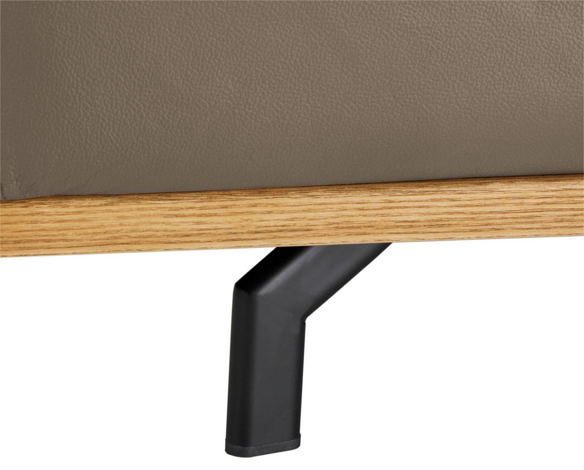 Wohnlandschaft Carmen rechts Haselnussfarben - Haselnussfarben/Schwarz, MODERN, Leder/Holz (292/72/226cm) - Premium Living