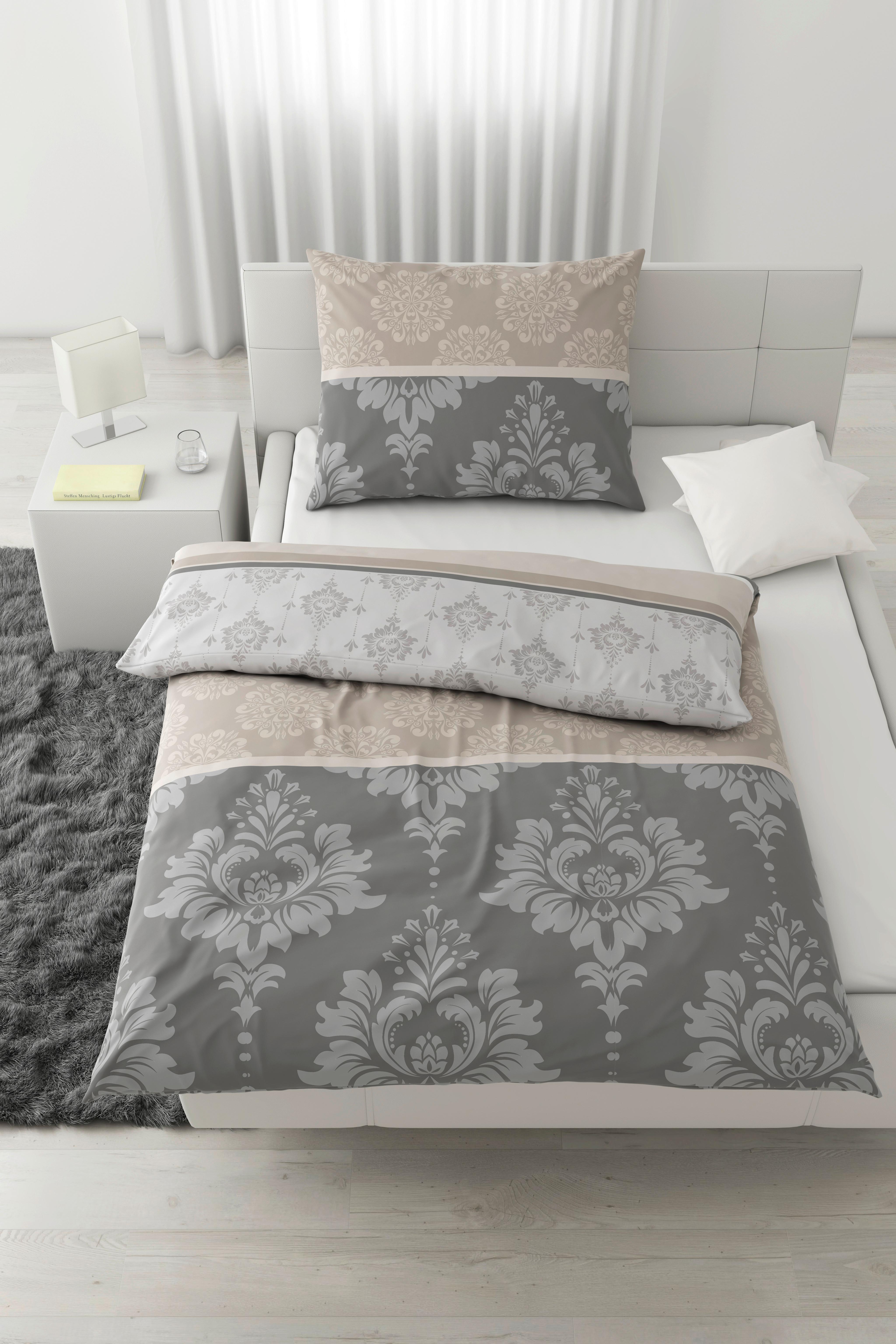 Bettwäsche Yvonne Grau ca. 140x200cm - Grau, KONVENTIONELL, Textil (140/200cm) - Modern Living