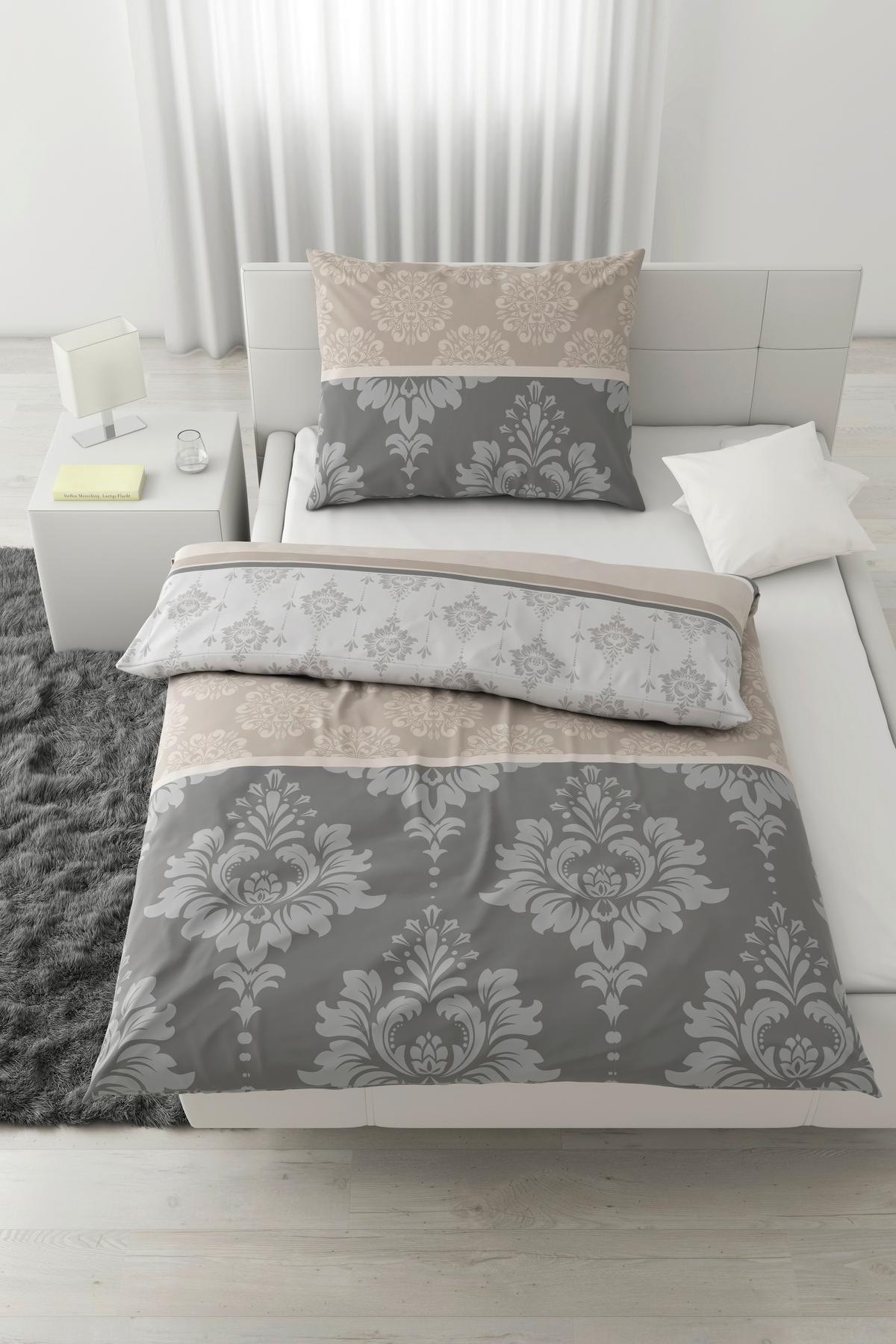 Posteljnina Yvonne - siva, Konvencionalno, tekstil (140/200cm) - Modern Living