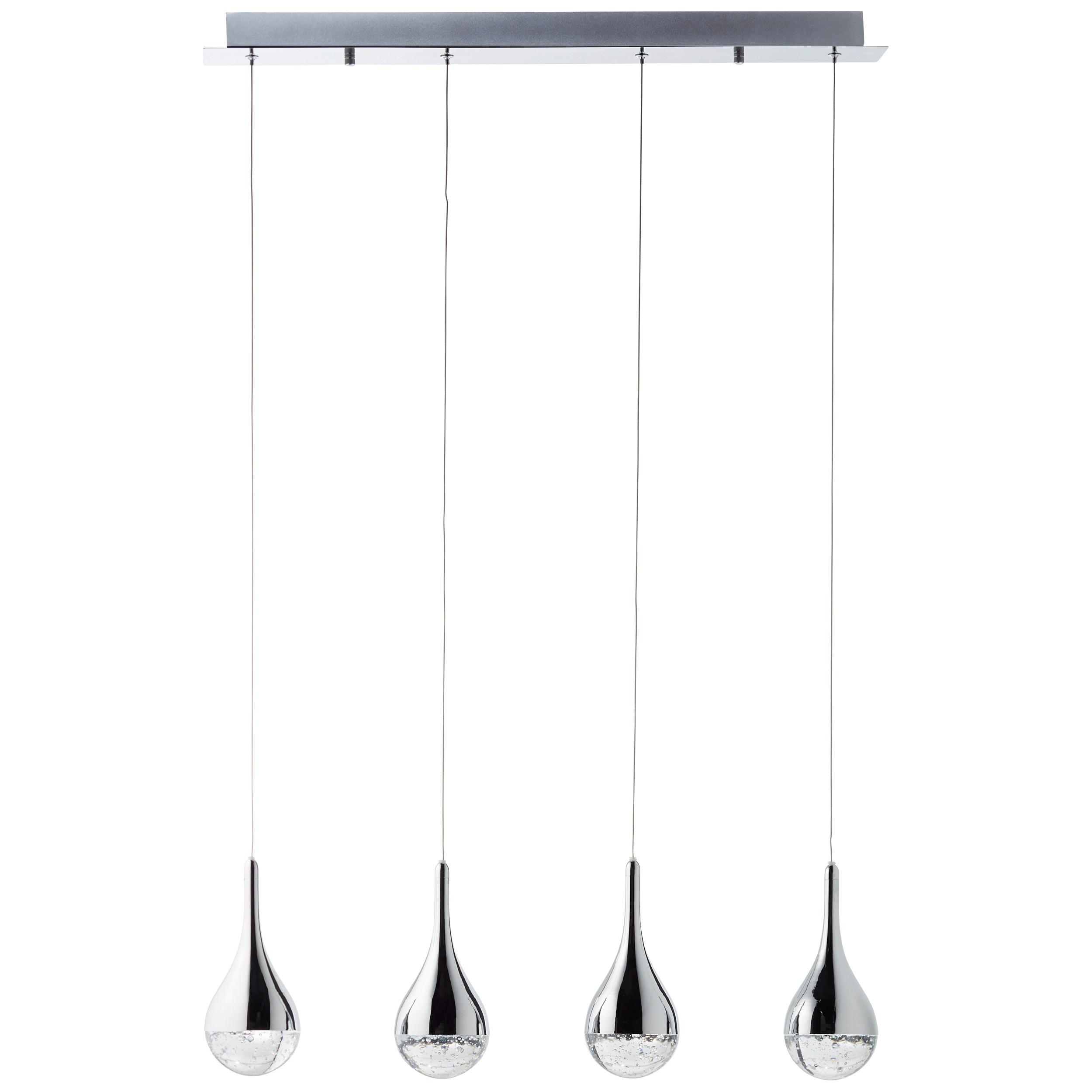 LED-Hängeleuchte Frizzante Chromfarben max. 20 Watt - Chromfarben, Design, Glas/Metall (70/9/114,50cm)