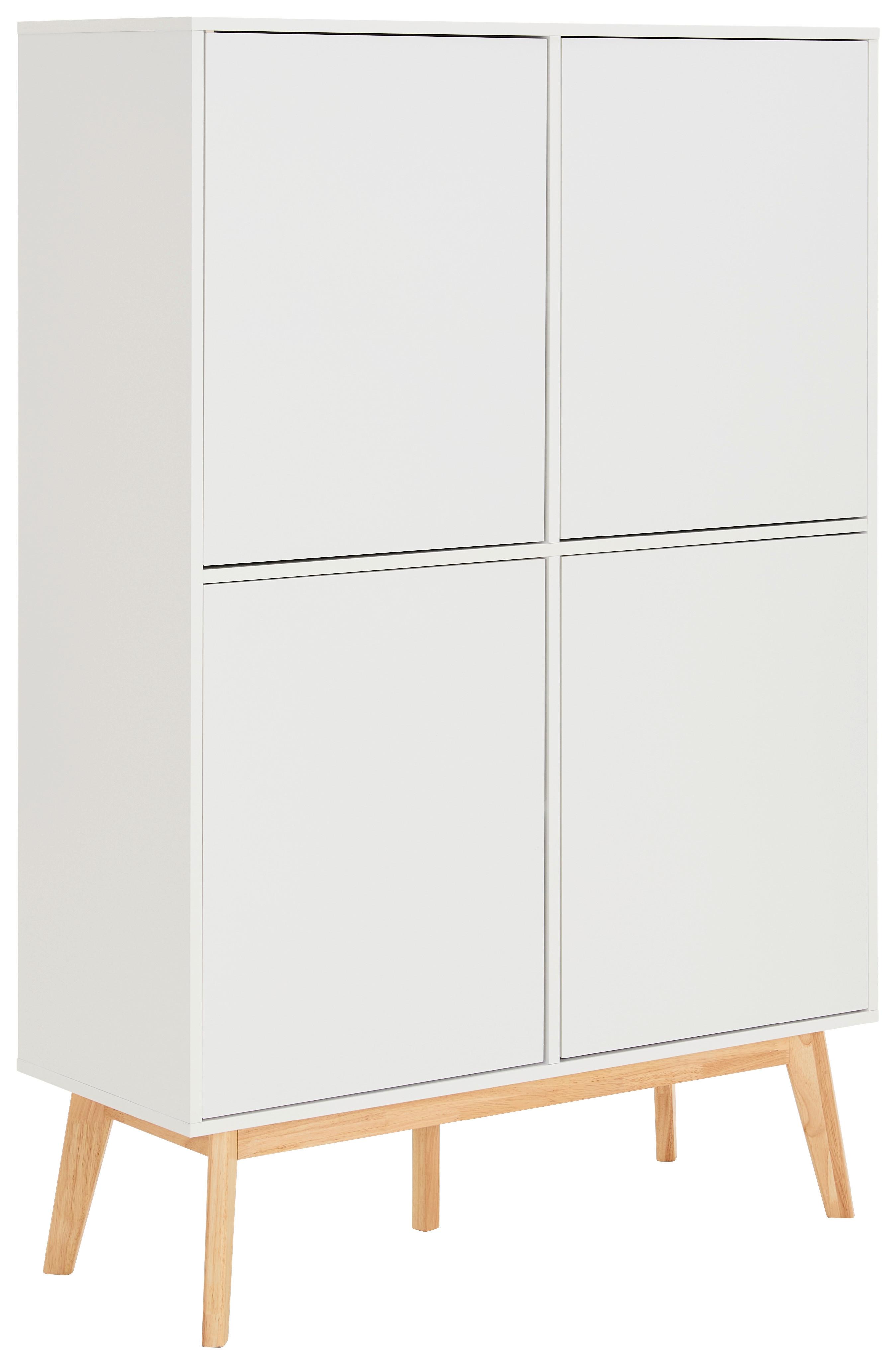 KOMODA WYSOKA KOPA - kolor naturalny/biały, Design, materiał drewnopochodny/drewno (100/149/40cm) - MID.YOU