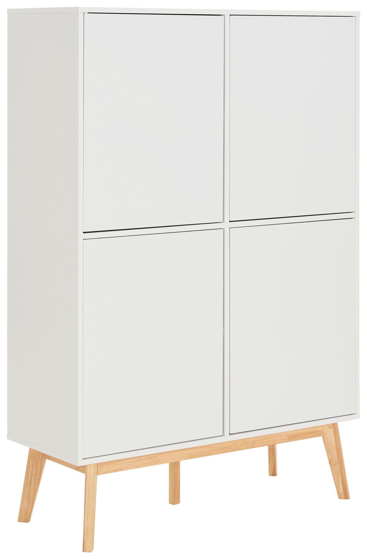 KOMODA WYSOKA KOPA - kolor naturalny/biały, Design, materiał drewnopochodny/drewno (100/149/40cm) - MID.YOU