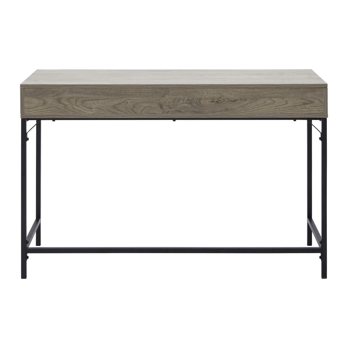 Schreibtisch Cara Walnussfarben MDF ca.120x50 cm - Walnussfarben/Schwarz, MODERN, Metall (120/50/76cm) - Bessagi Home