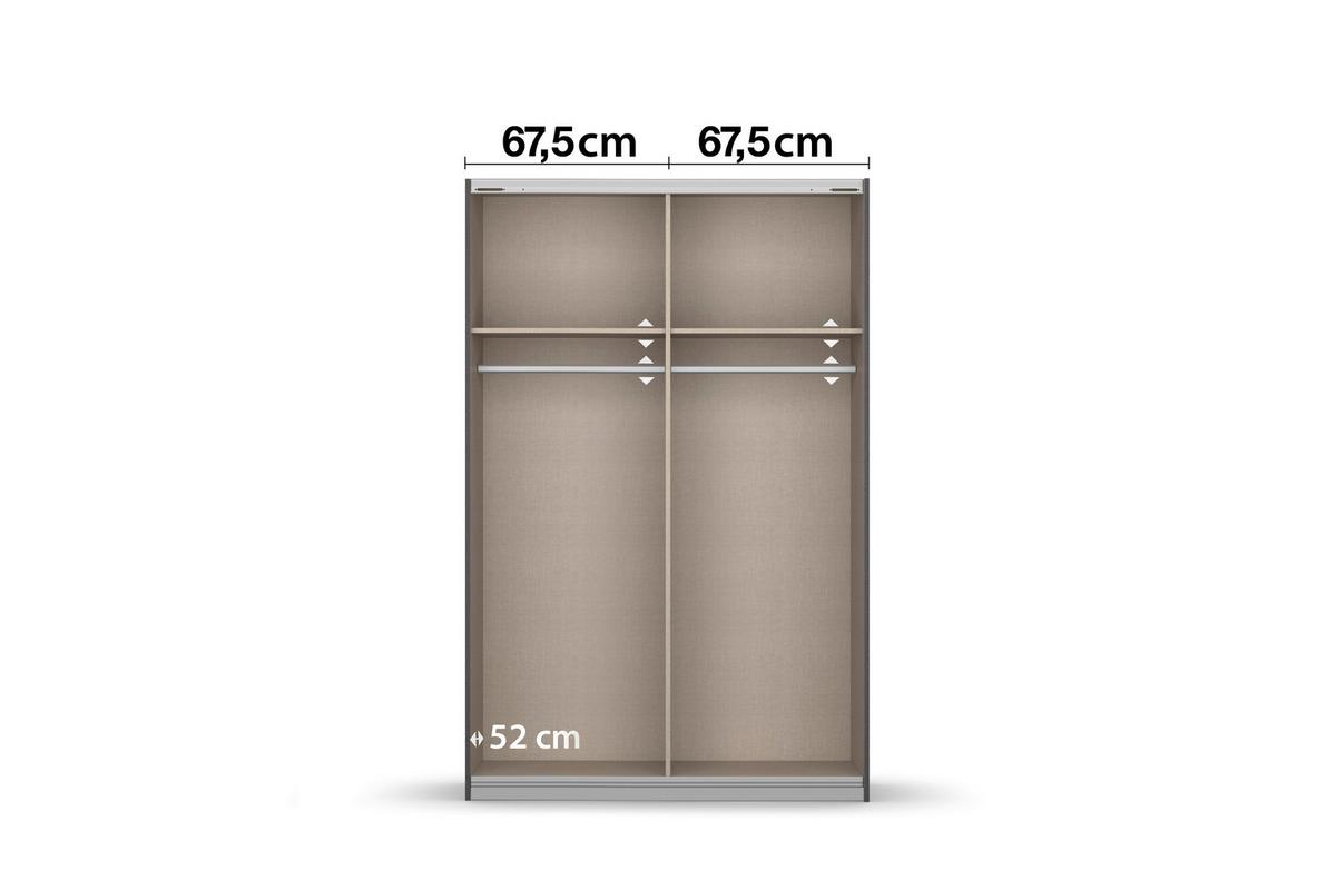 Ormar S Kliznim Vratima Subito - bijela/boje grafita, Moderno, drvni materijal/metal (136/197/61cm) - Modern Living
