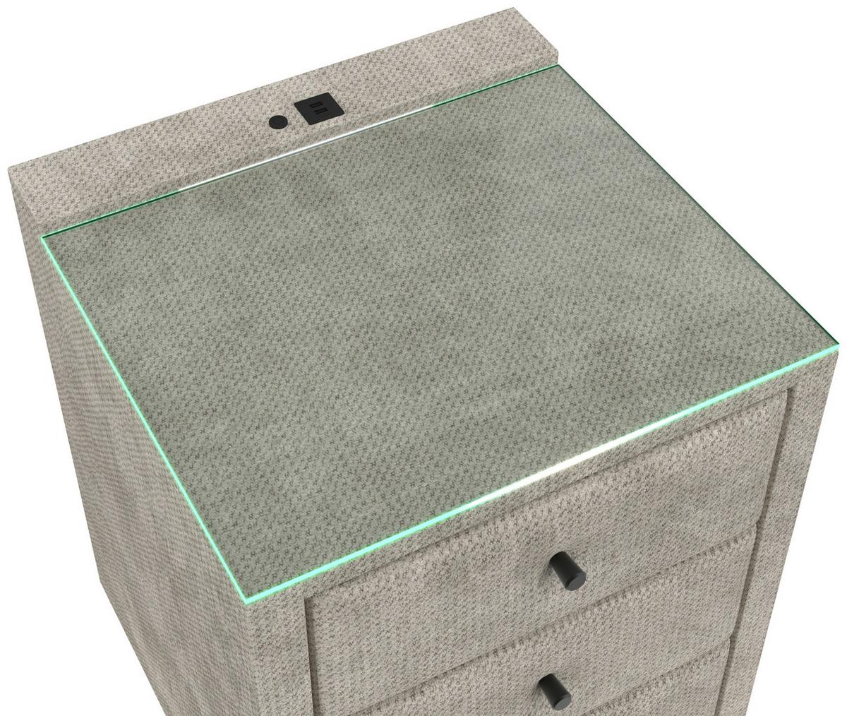 Noćni Ormarić Brisbane I - krem, Trend, staklo/drvni materijal (49,5/56,5/46cm) - Premium Living