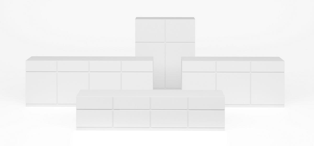 KOMODA NISKA BERN - biały, Design, materiał drewnopochodny (225/52,5/40cm) - MID.YOU
