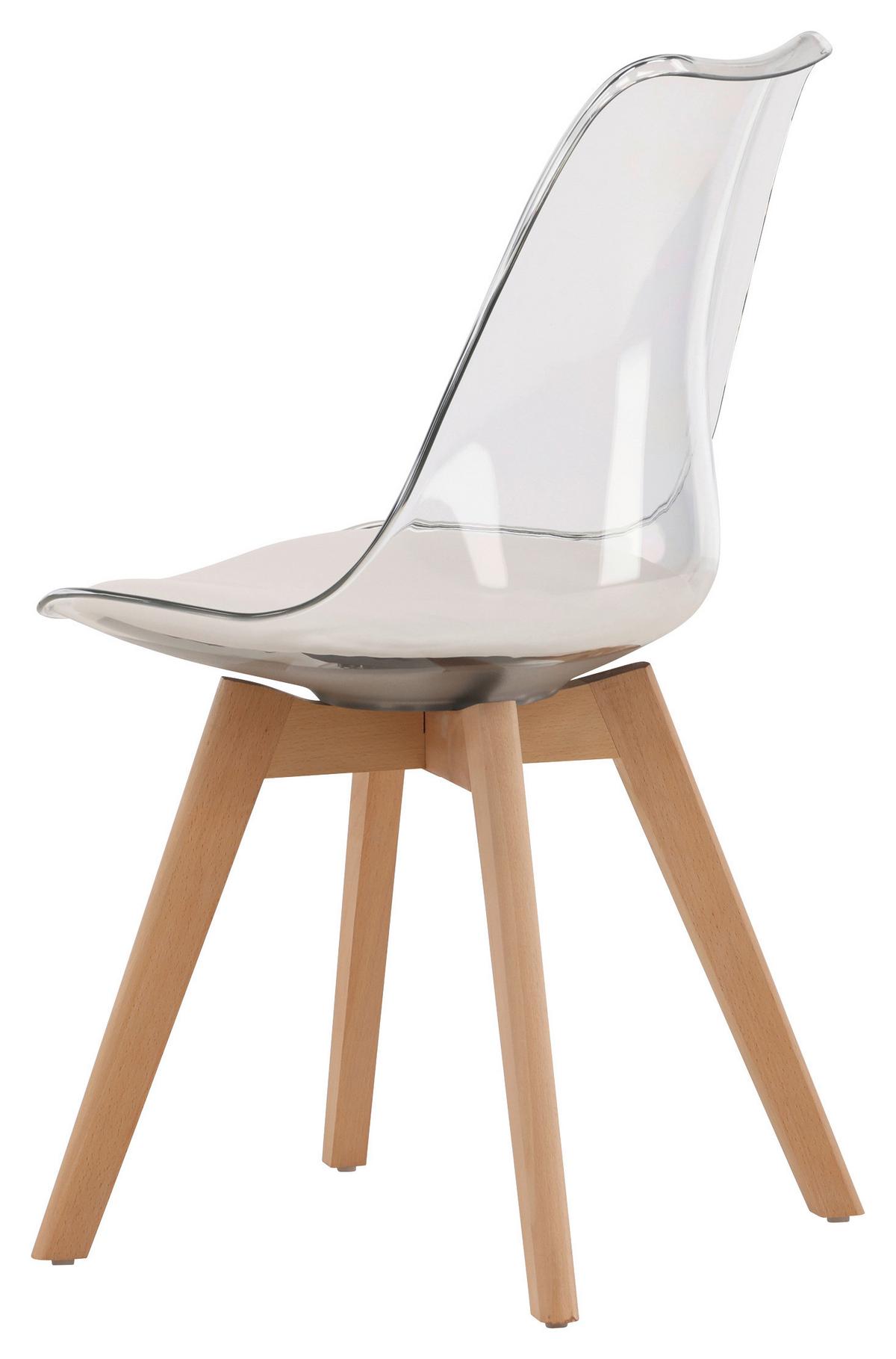 STUHL-SET EDVIN - Birkefarben/Weiß, Design, Holz/Textil (49/85/50cm) - Livetastic