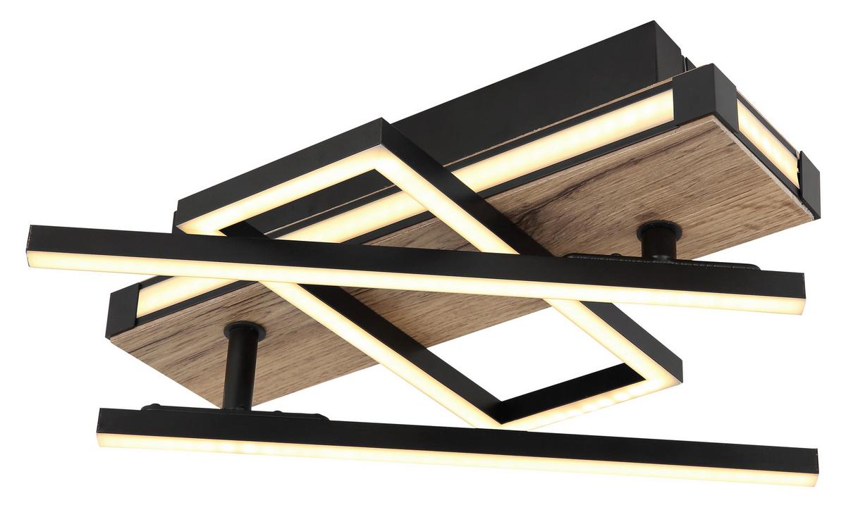 Stropna Led-svetilka Colli, S Sijalko - črna/temno rjava, Design, kovina/umetna masa (68/46/12cm) - Globo