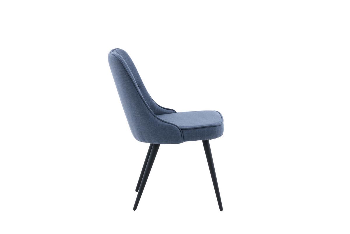 STUHL-SET VELVET DELUXE - Blau/Schwarz, Design, Kunststoff/Textil (50/88.5/66cm) - Livetastic