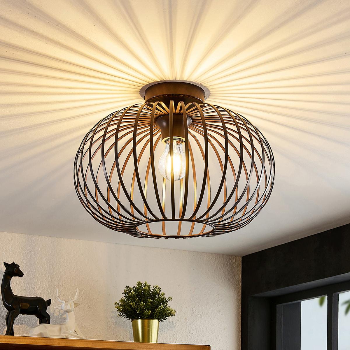 LAMPA SUFITOWA FILTON - brązowy, Konventionell, metal (40/25,6cm) - Novel