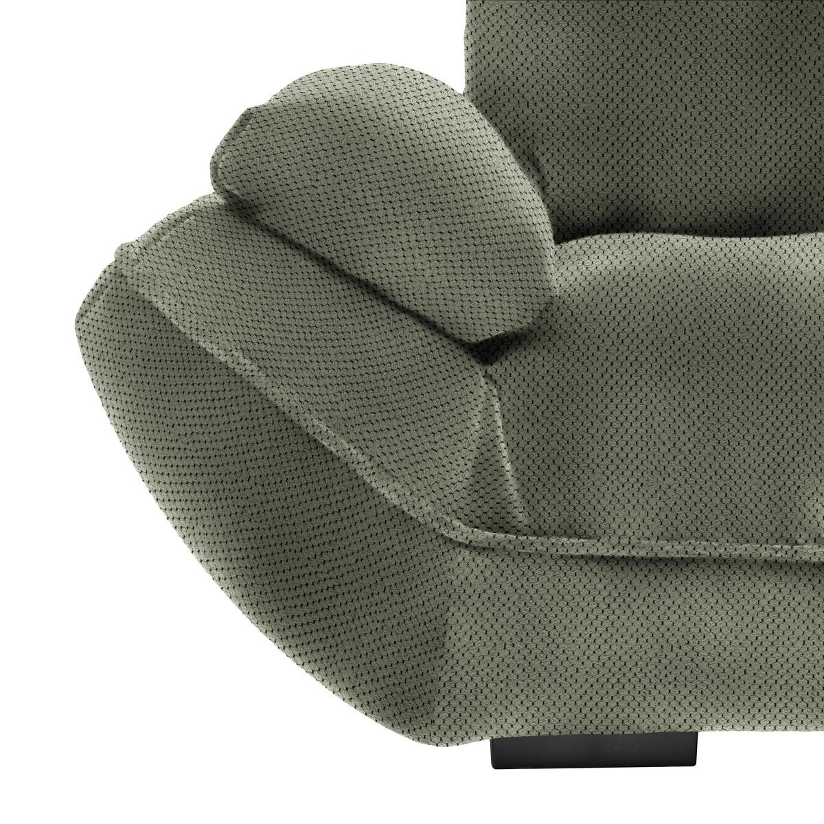 Wohnlandschaft Vivo Grün - Schwarz/Grün, Modern, Kunststoff/Textil (317/63/179cm) - Premium Living
