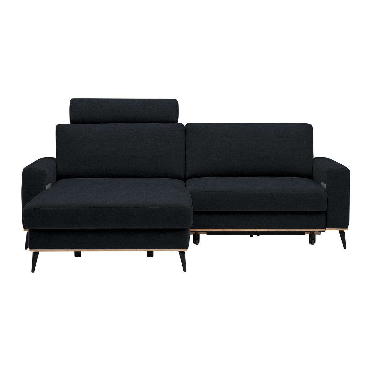 Wohnlandschaft Romeo Schwarz - Schwarz, KONVENTIONELL, Textil/Metall (167/87/234cm) - Zandiara