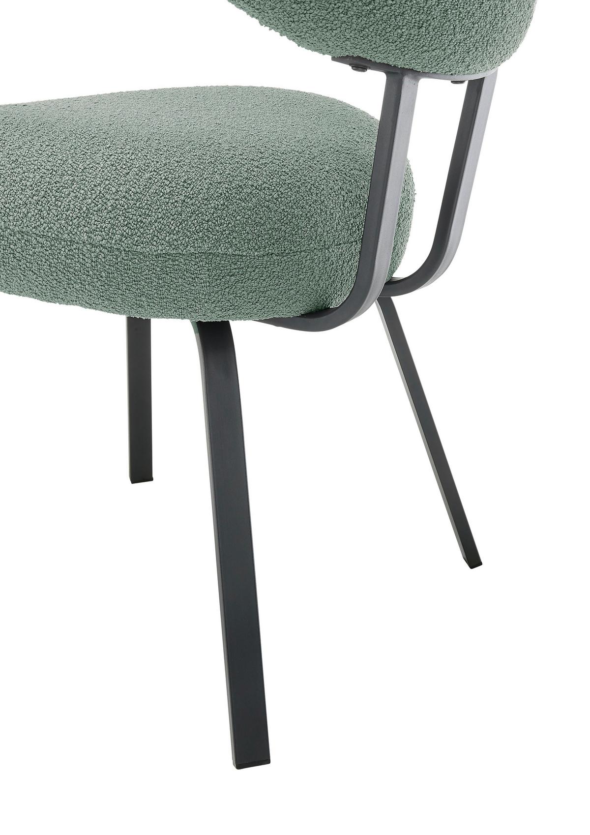 Stuhl in Petrol - Petrol/Schwarz, Modern, Textil/Metall (51/84/66cm) - Mömax