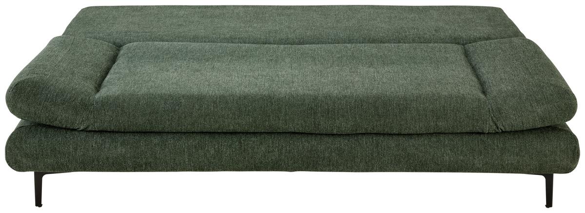 Schlafsofa in Dunkelgrün mit Bettfunktion - Dunkelgrün/Schwarz, MODERN, Textil (191/42-76/86cm) - Based