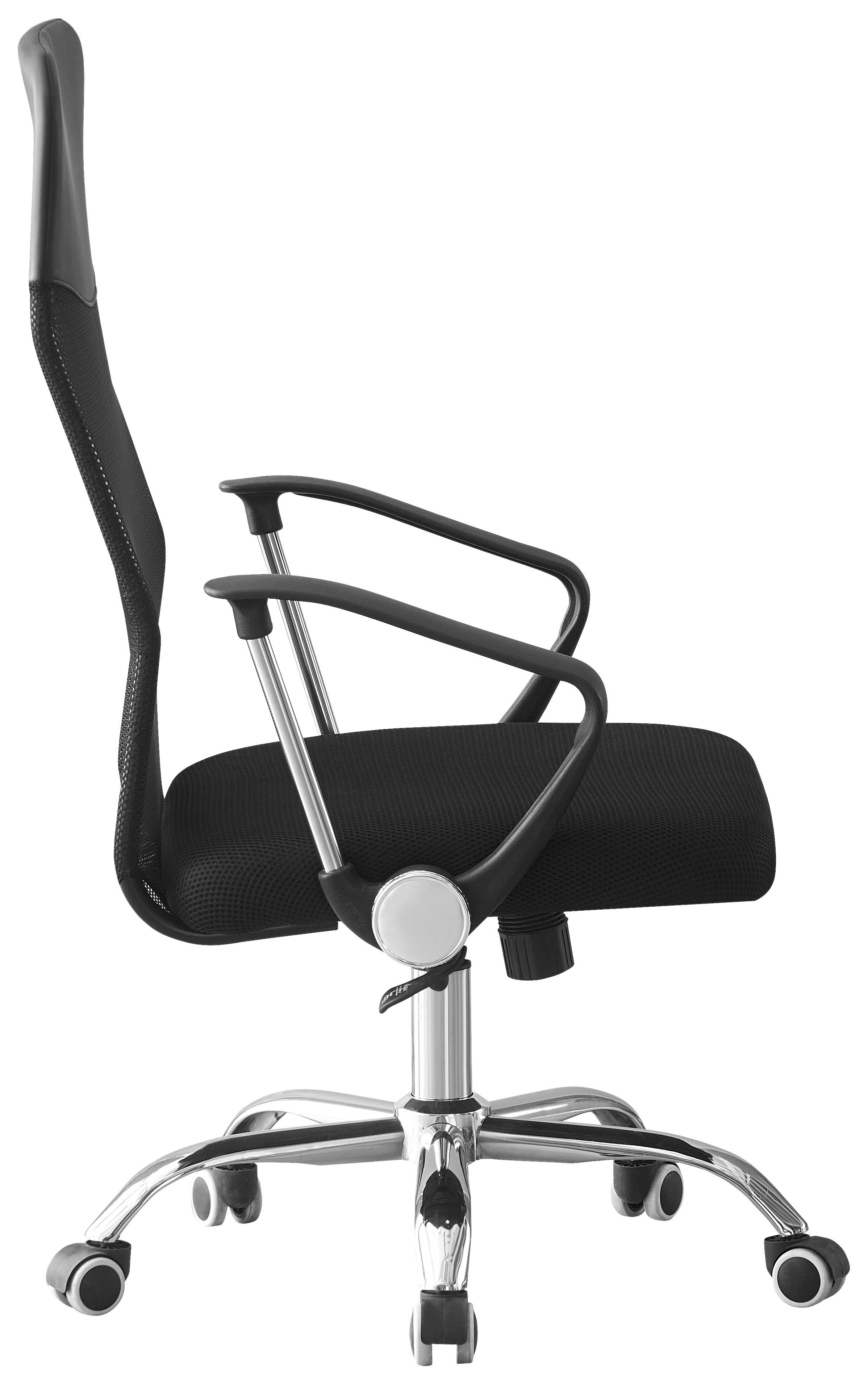 Scaun rotativ GRADO NEW - culoare crom/negru, Modern, plastic/metal (60/116/62,5cm) - Modern Living