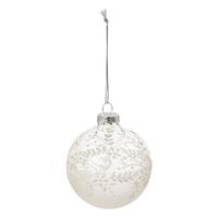 Staklena Kuglica Za Bor Flower Ball, Ø:8cm - bijela, Moderno, staklo (8/8,9cm)