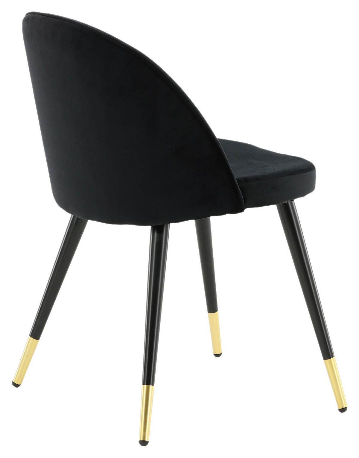 STUHL-SET VELVET - Messingfarben/Schwarz, Design, Textil/Metall (57/76.5/50cm) - Livetastic