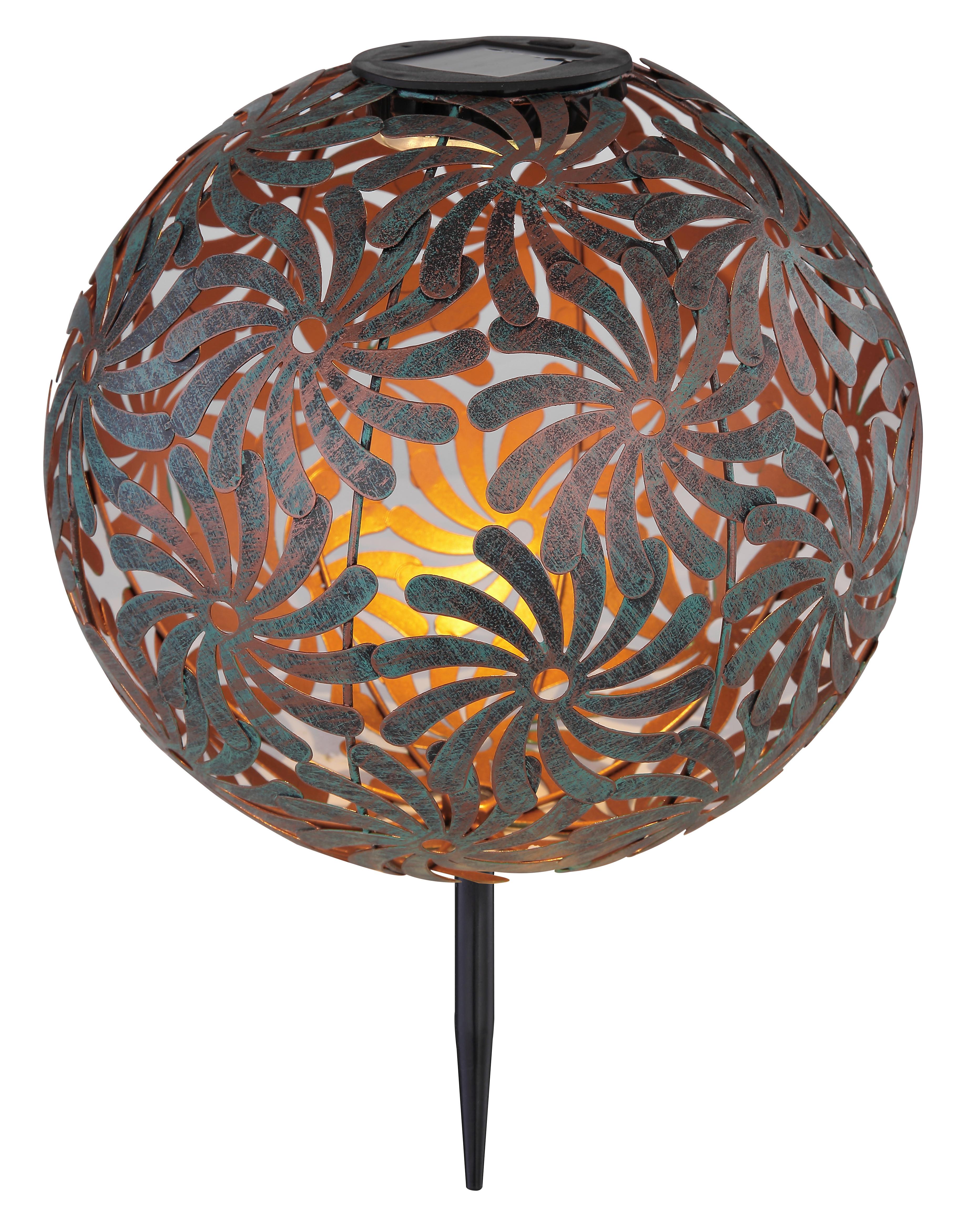Solarna Svetilka Solar, S Sijalko - zlate barve/zelena, Basics, kovina (26/37cm) - Globo