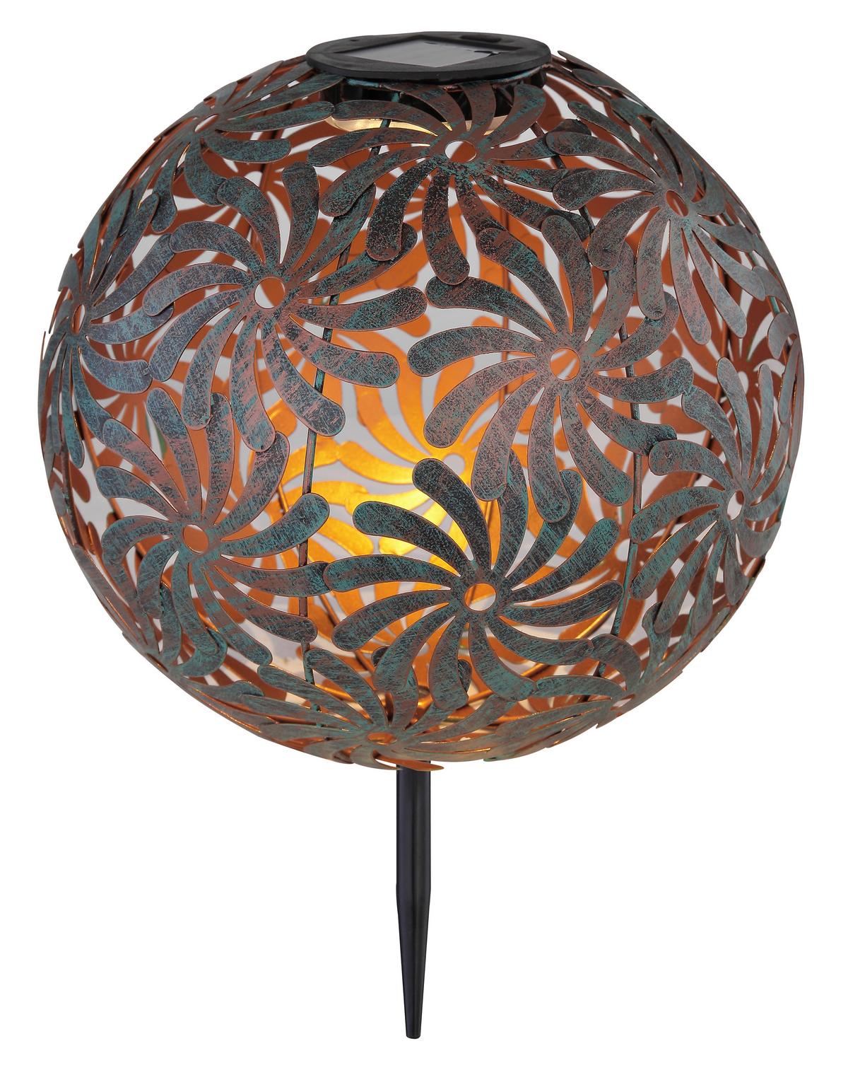 Solarna Svetilka Solar, S Sijalko - zlate barve/zelena, Basics, kovina (26/37cm) - Globo