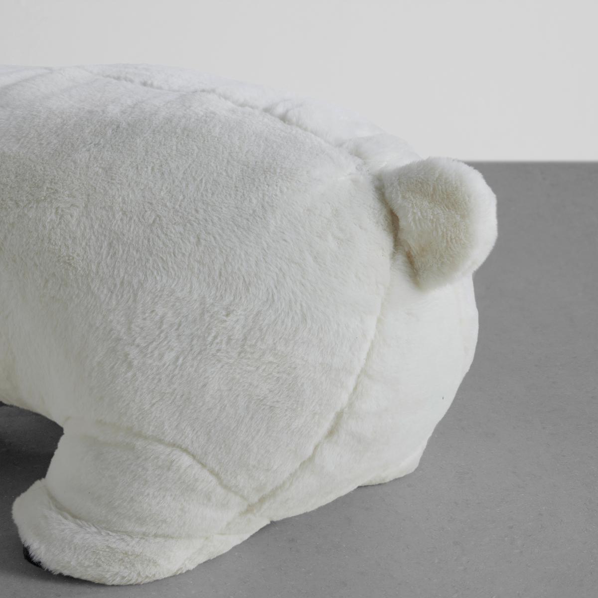 Kinderhocker Knut Eisbär Weiß - Schwarz/Weiß, ROMANTIK / LANDHAUS, Holzwerkstoff/Textil (70/35/35cm) - Premium Living