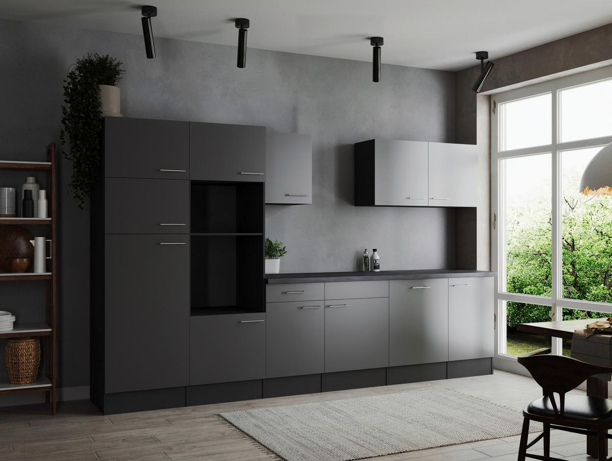 Kuhinjski Blok Brez Aparatov Oliver, 340cm - srebrne barve/siva, Design, kovina/leseni material (340cm) - Respekta