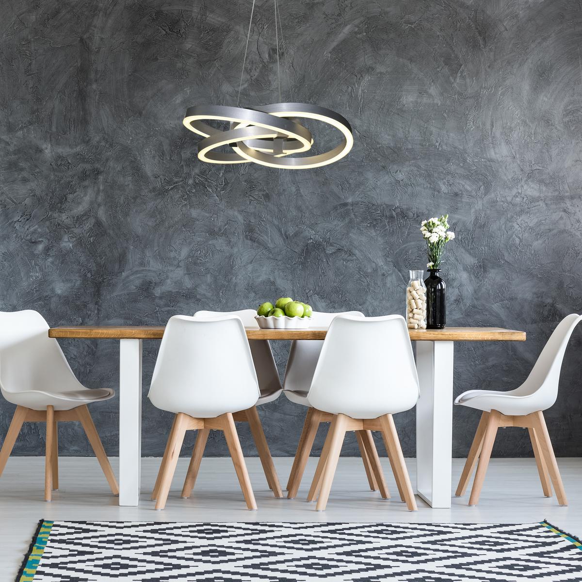 LAMPA WISZĄCA LED 6107960 - kolor aluminiowy, Design, tworzywo sztuczne/metal (55/150cm) - Näve