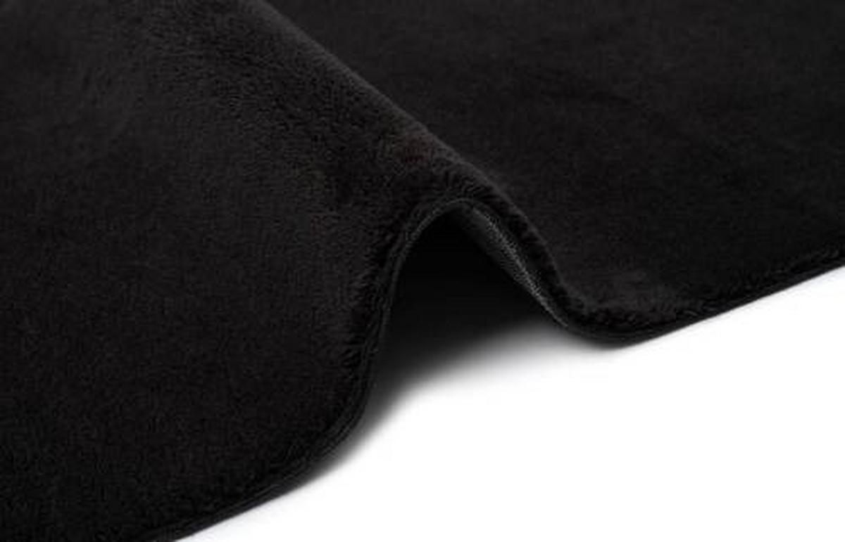 Fellteppich Relax Schwarz ca. 200x200cm - Schwarz, KONVENTIONELL, Textil (200cm)