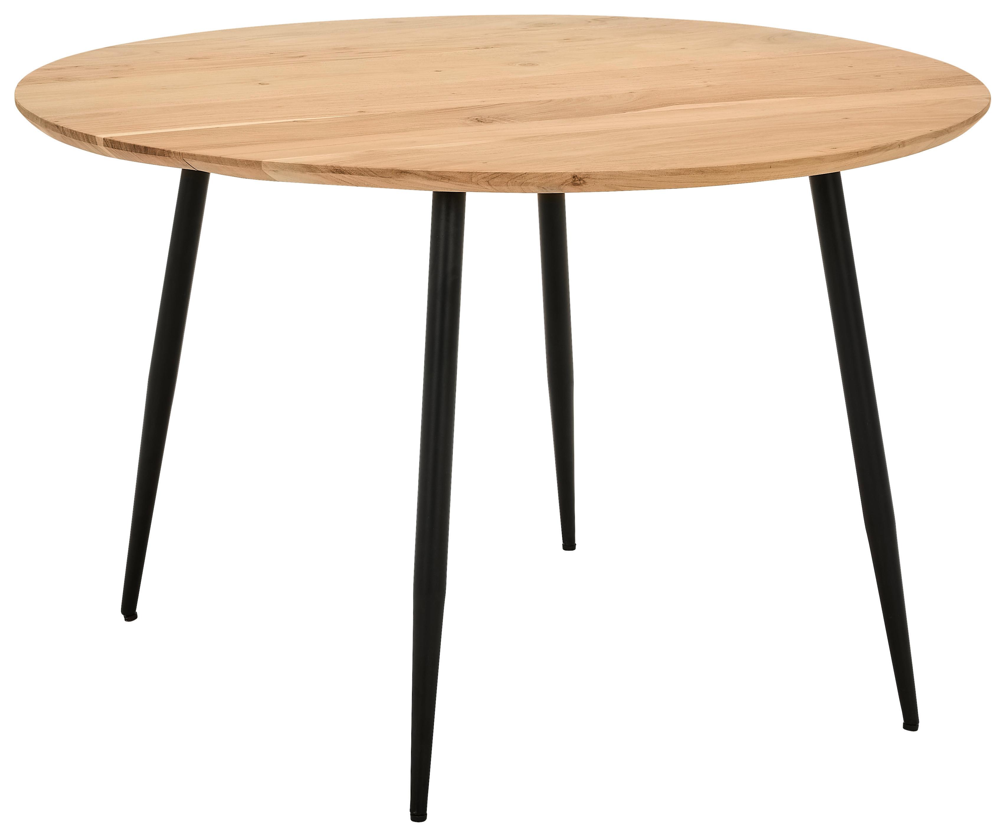 STÓŁ DO JADALNI MALLORCA - kolor akacjowy/czarny, Lifestyle, metal/drewno (120/120/76cm) - Stylife