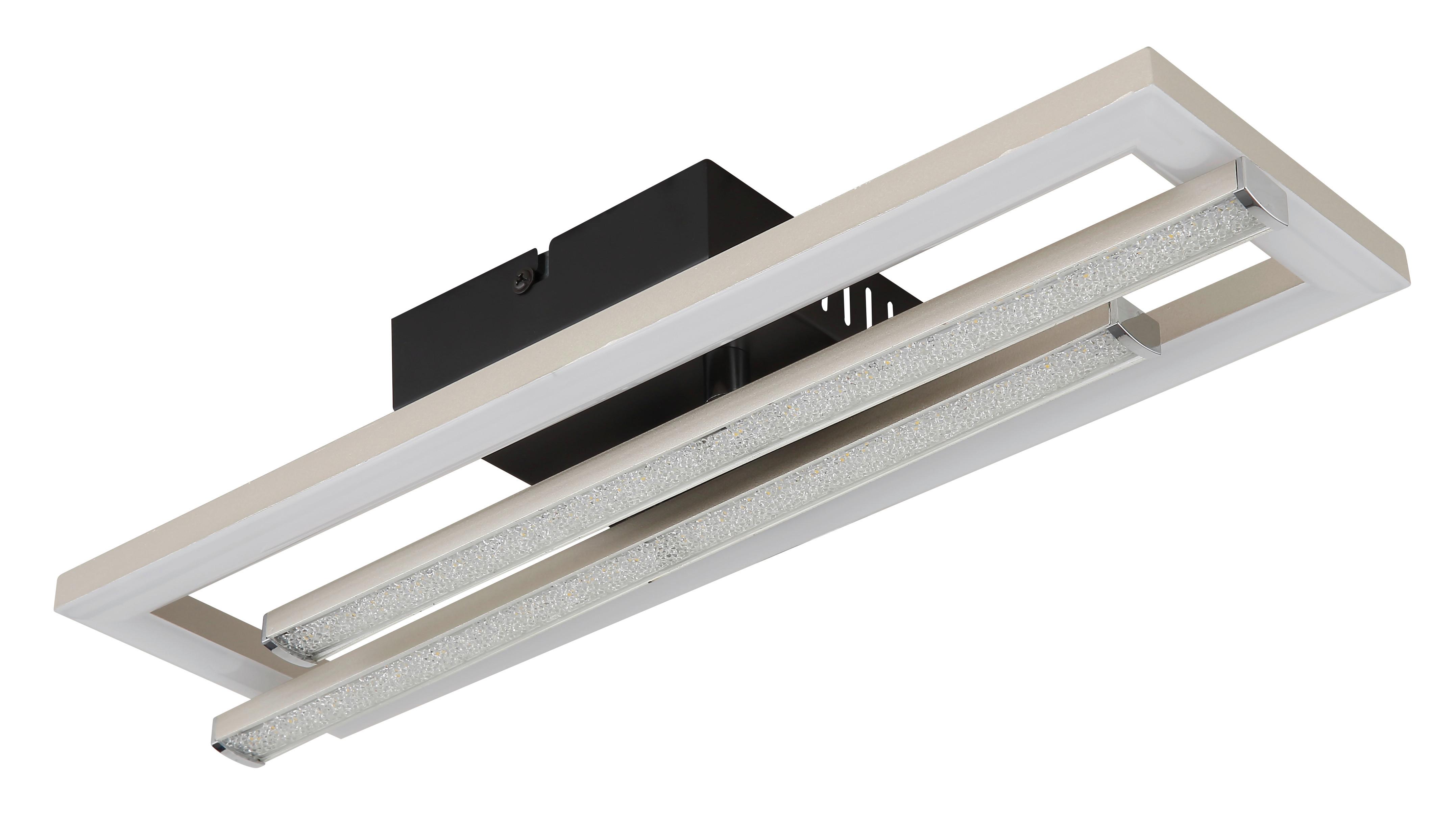 Led Stropna Svjetiljka Opal, Boja Nikla - boje nikla/prozirno, Design, plastika (40/37,5/6,3cm) - Globo