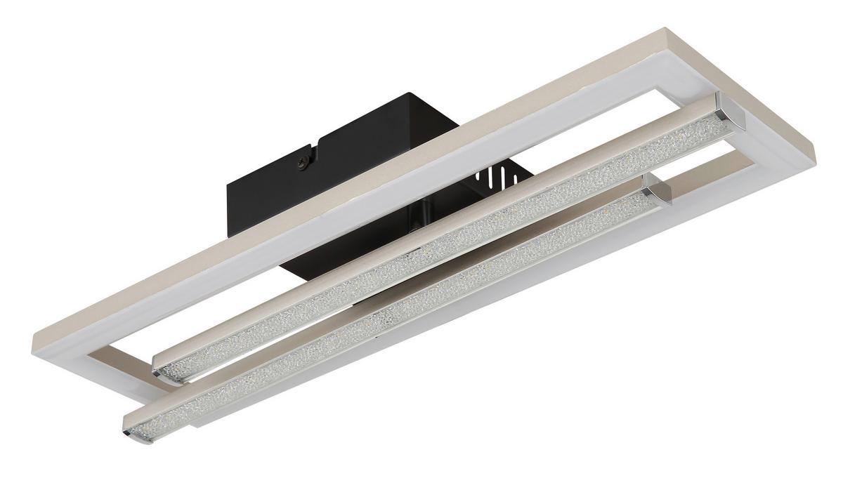 Led Stropna Svjetiljka Opal, Boja Nikla - boje nikla/prozirno, Design, plastika (40/37,5/6,3cm) - Globo