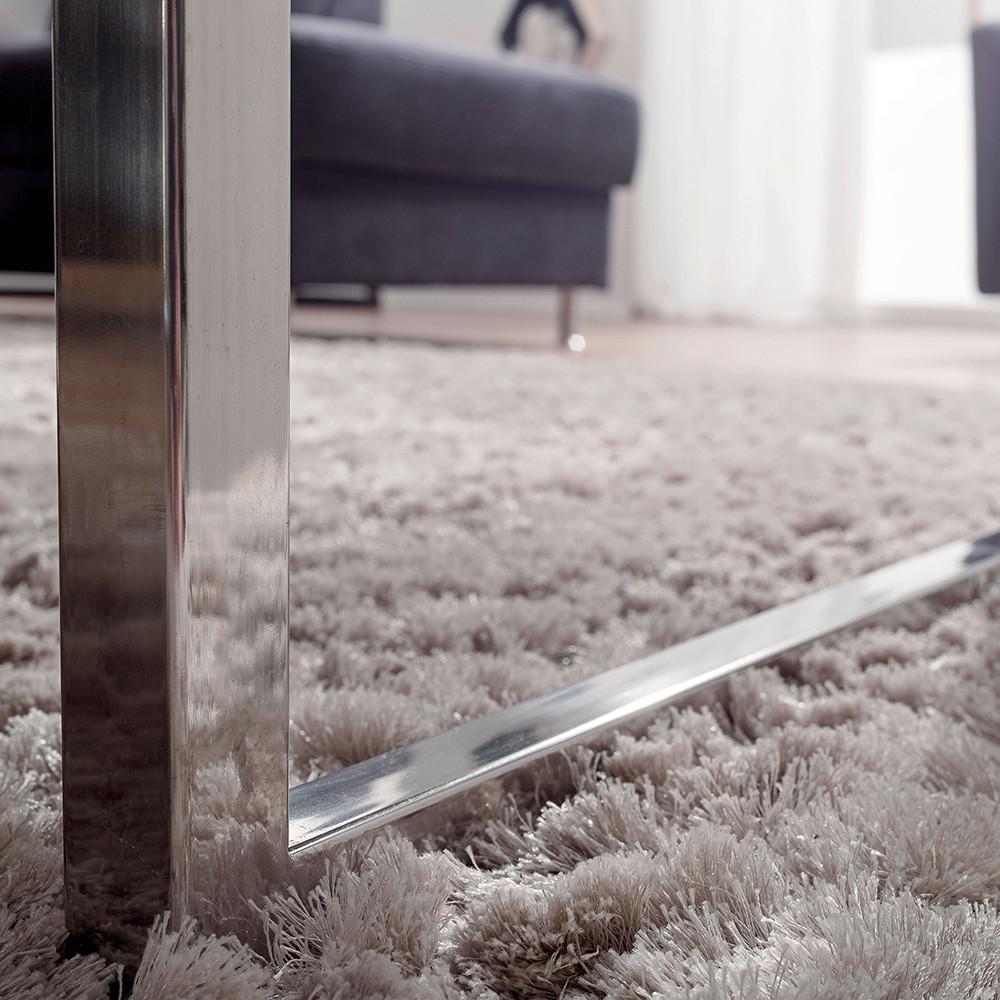 Couchtisch "Guna" ca. 120x60 cm, aus Sheesham - Chromfarben/Sheeshamfarben, Design, Holz/Metall (120/60/40cm) - MID.YOU