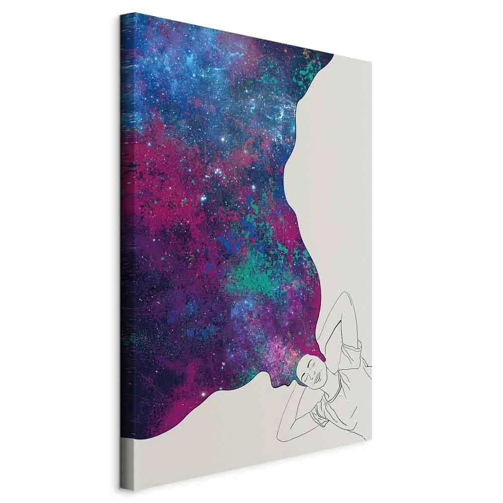 Slika Na Platnu Cosmic Dreams - modra/bela, Basics, tekstil/leseni material (40/60/1,2cm) - artgeist