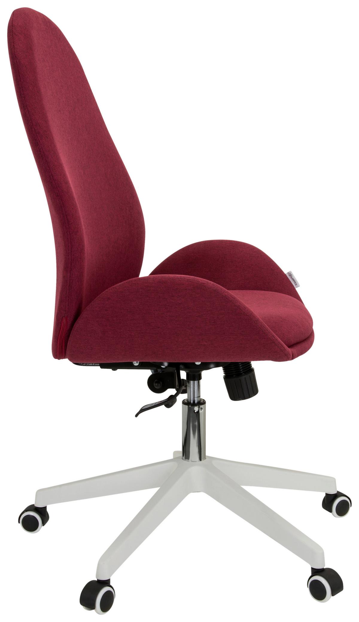Vrtljivi Stol Avea I, Bordo Rdeča - bela/bordo, Basics, umetna masa/tekstil (56/104/58cm) - MID.YOU