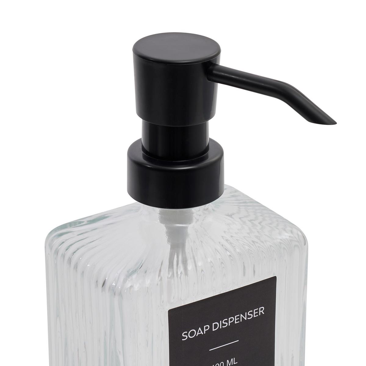Dozator săpun Sally cca. 400 ml - albastru/transparent, Basics, sticlă (8,1/5,8/19,7cm)