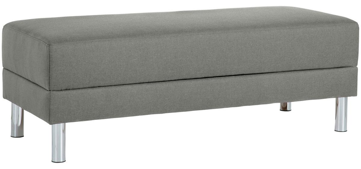ECKSCHLAFSOFA JUST FASHION - Chromfarben/Hellgrau, KONVENTIONELL, Textil/Metall (152/230cm) - Max Winzer