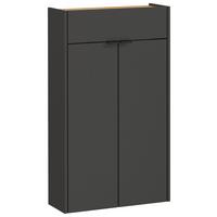 SZAFKA NA BUTY GW-AMECA - kolor dębowy/czarny, Design, materiał drewnopochodny/tworzywo sztuczne (56/97/22cm)