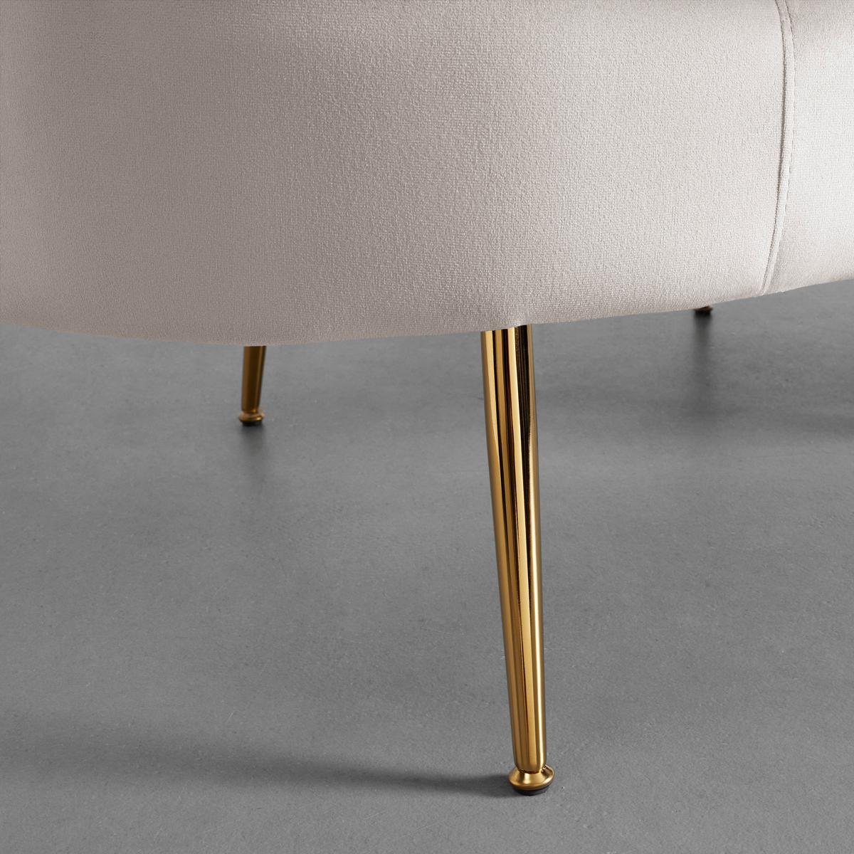 Dvosjed Lou - svijetlo siva/zlatne boje, Moderno, metal/tekstil (172/93/89cm) - Bessagi Home