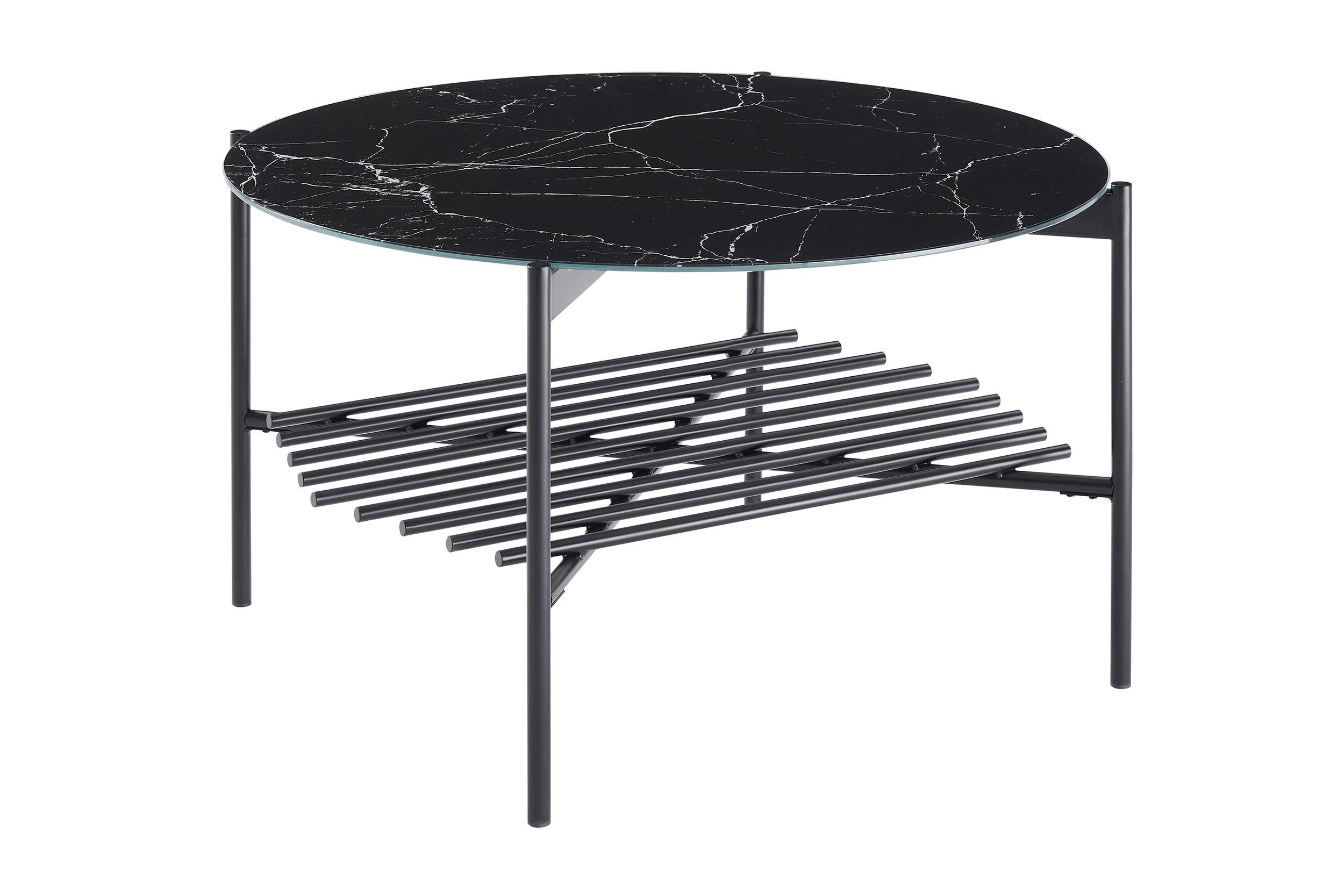 Klubska Miza Marble, Črna - črna, Design, kovina/steklo (84/43cm) - Livetastic