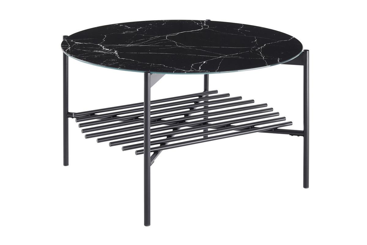Klubska Miza Marble, Črna - črna, Design, kovina/steklo (84/43cm) - Livetastic