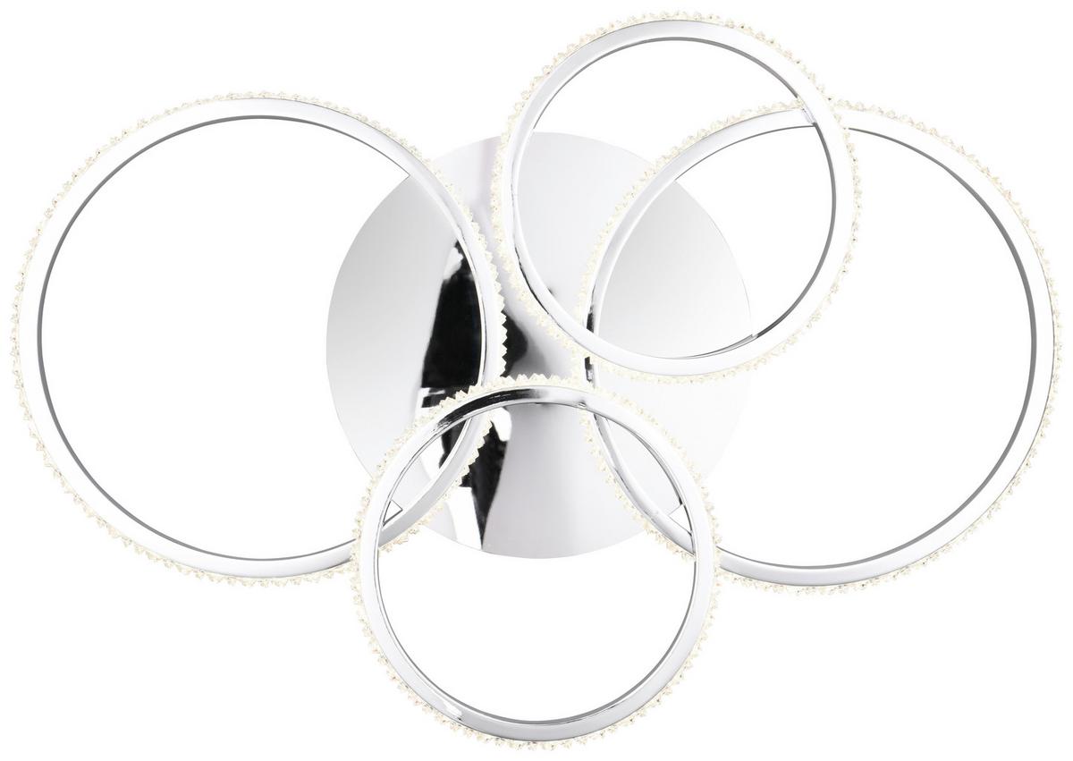 LED-Deckenleuchte Chromfarbe max. 27 Watt - Chromfarben, Design, Metall (65,5/65,5/8,5cm)